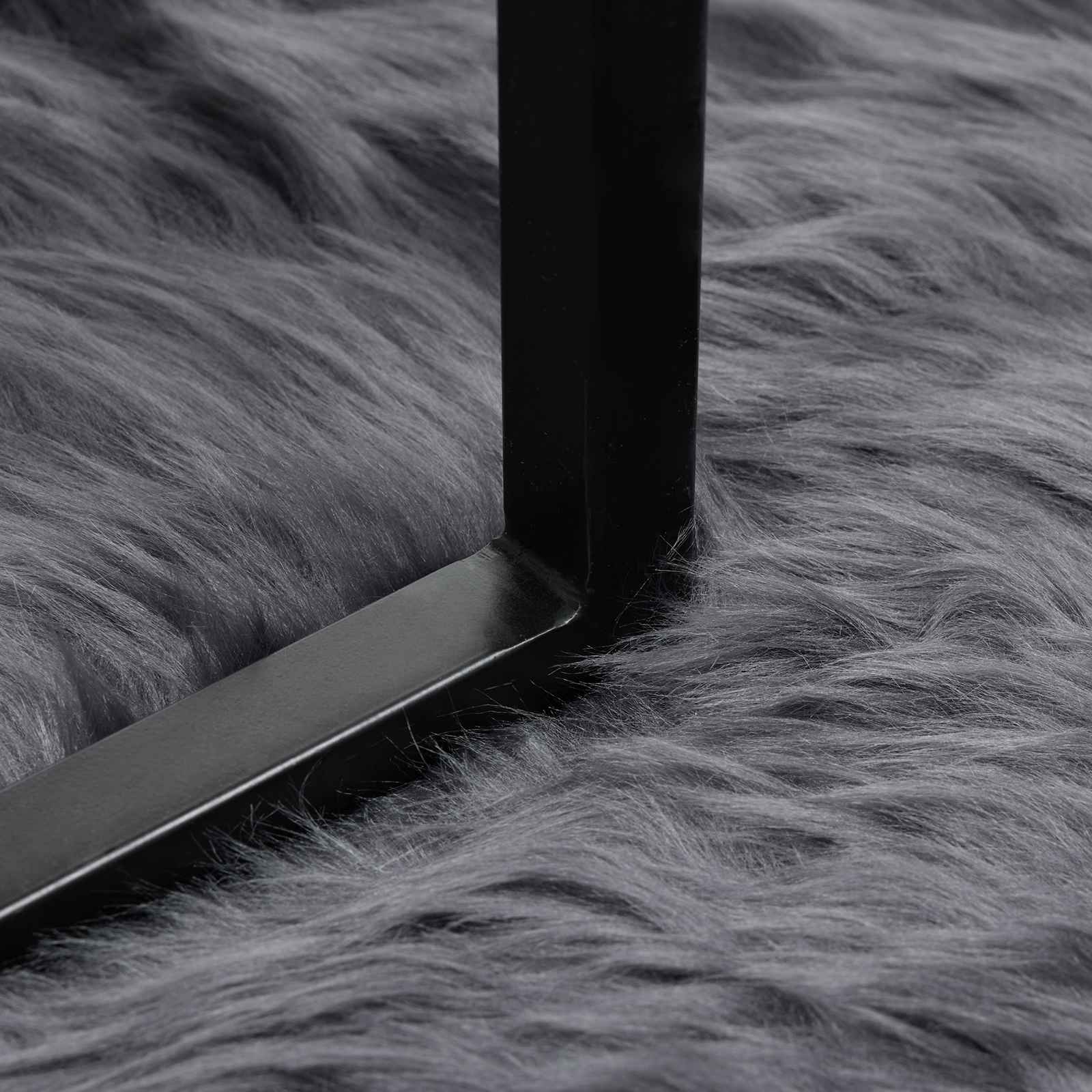 Covor din Lână Faux Tafalla Antracit 120 x 170 cm Poliester GartenMobel Dekor