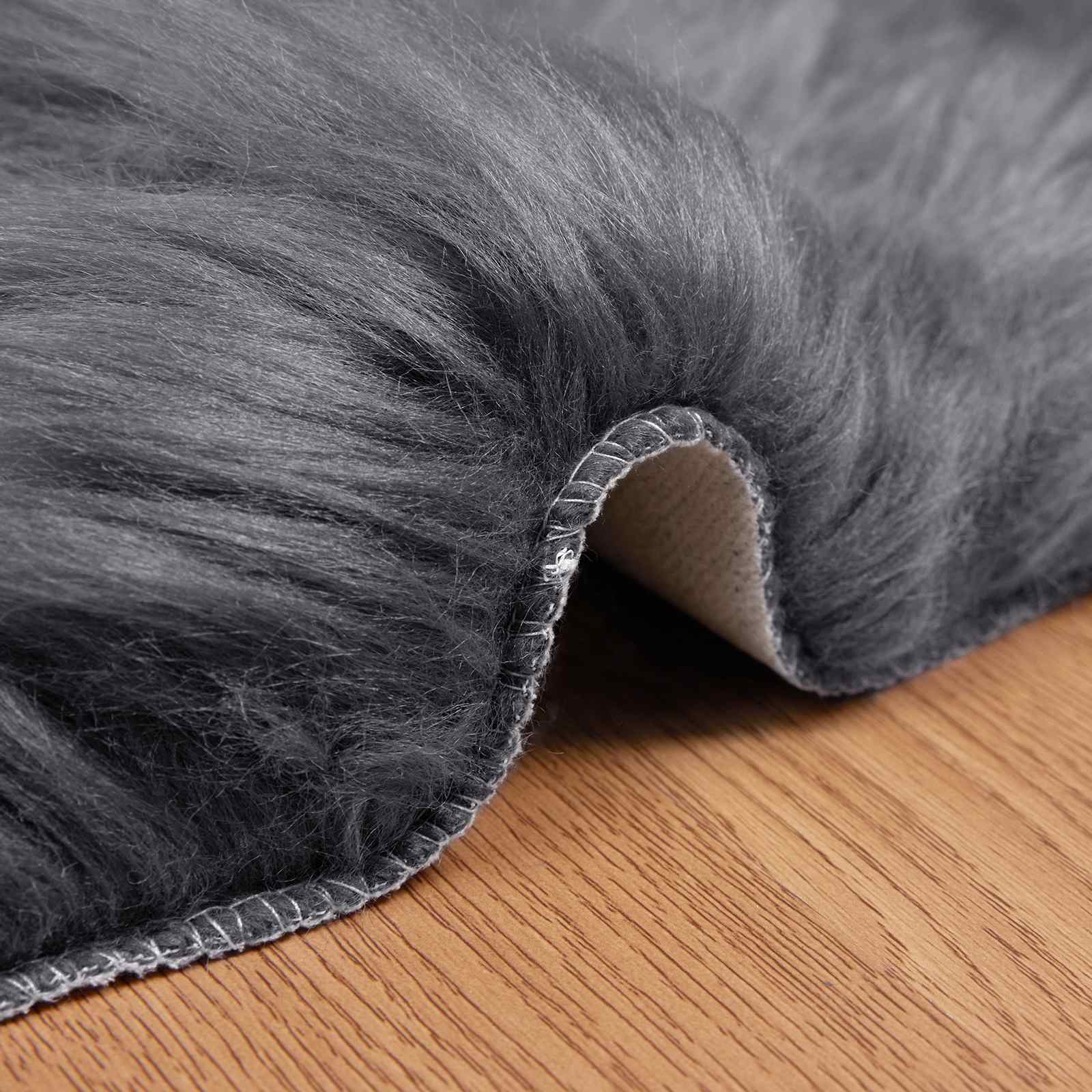 Covor din Lână Faux Tafalla Antracit 80 x 120 cm Poliester GartenMobel Dekor