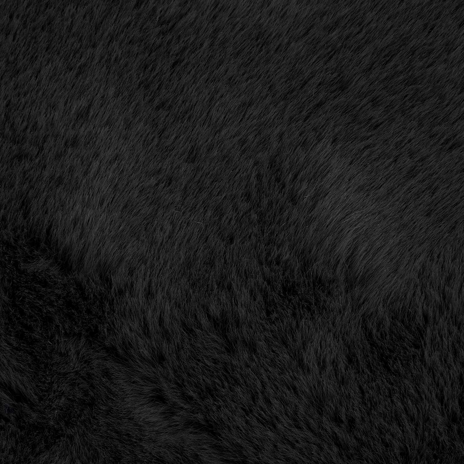 Covor din Blană Faux de Iepure Olite Negru 80 x 200 cm GartenMobel Dekor