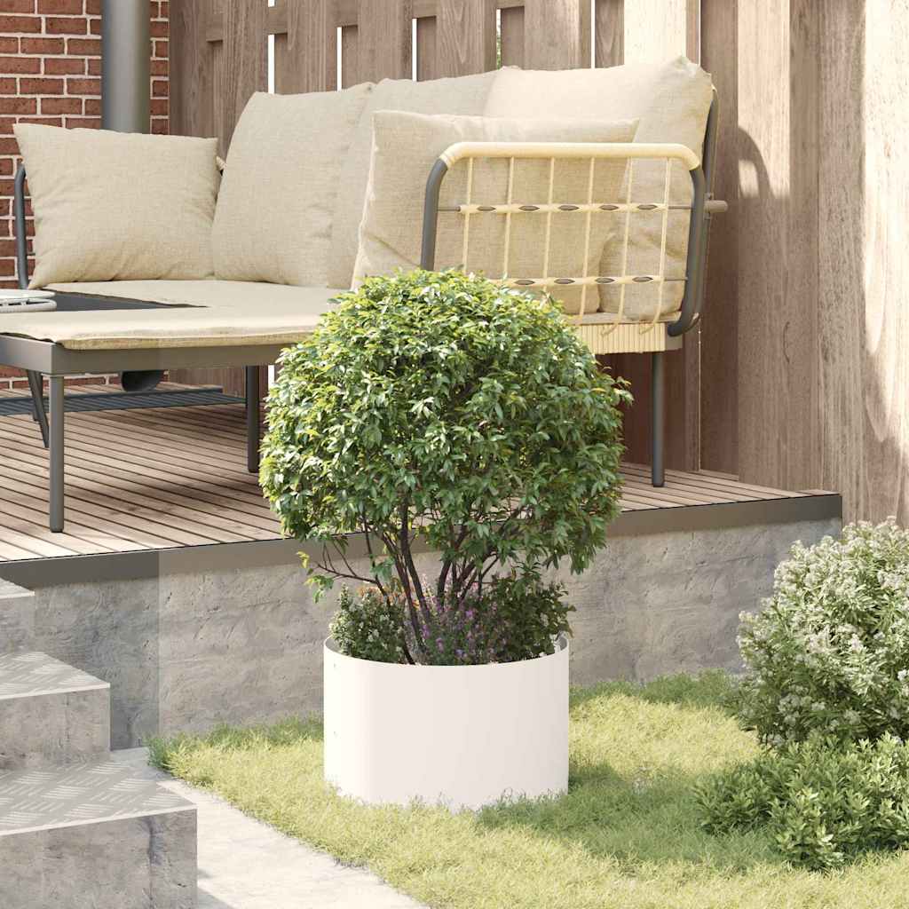 Vază pentru Grădină Alb 30 x 30 x 20 cm Oțel laminat la rece GartenMobel Dekor