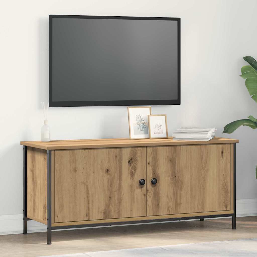 Cabinet TV Stejar Artizanal 100 x 35 x 45 cm Lemn compozit GartenMobel Dekor
