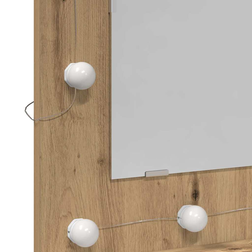 Dulap cu oglindă cu raft stejar artizanal 62 x 31.5 x 62 cm GartenMobel Dekor