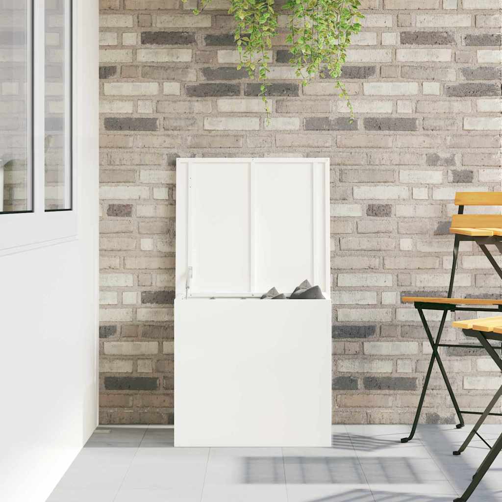 Cutie de depozitare exterioară Alb 55 x 50,5 x 50 cm Oțel GartenMobel Dekor