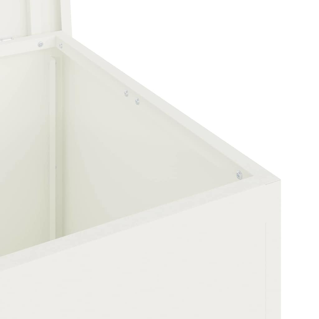 Cutie de depozitare exterioară Alb 55 x 50,5 x 50 cm Oțel GartenMobel Dekor