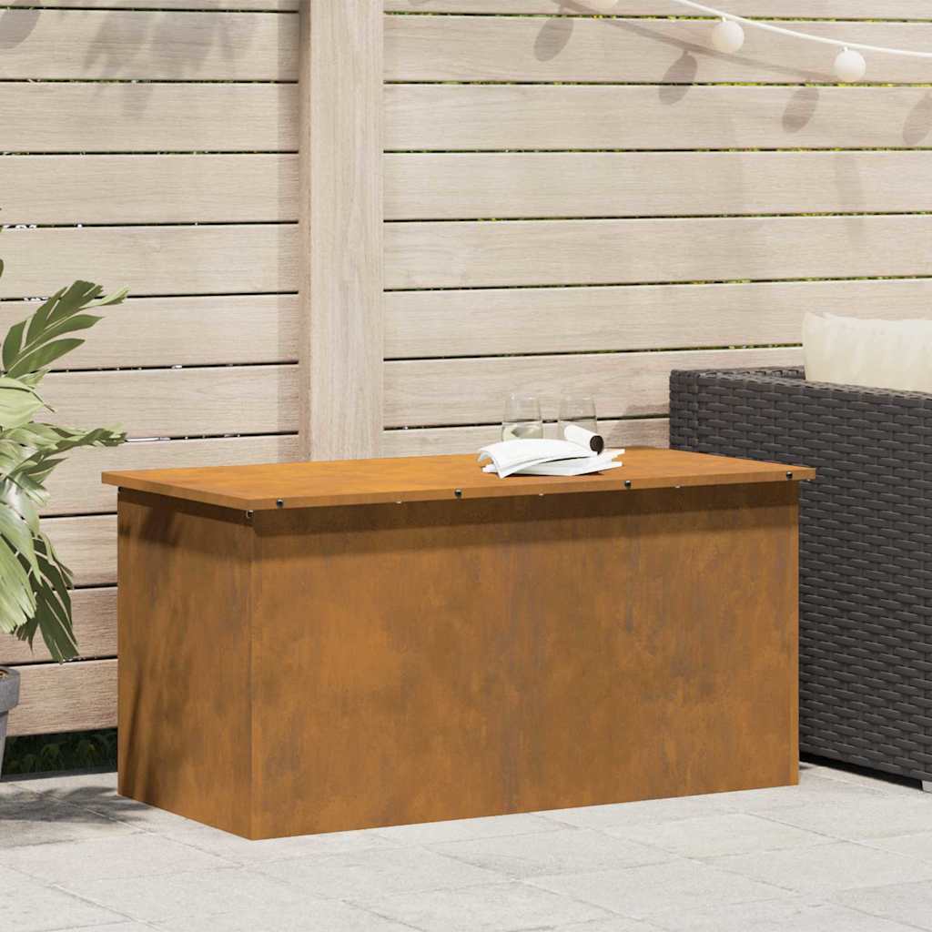 Cutie de depozitare exterioară Ruginit 100 x 50,5 x 50 cm Oțel GartenMobel Dekor