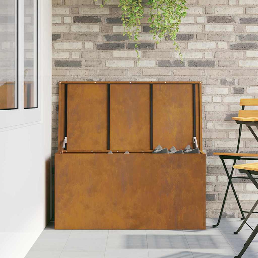 Cutie de depozitare exterioară Ruginit 100 x 50,5 x 50 cm Oțel GartenMobel Dekor