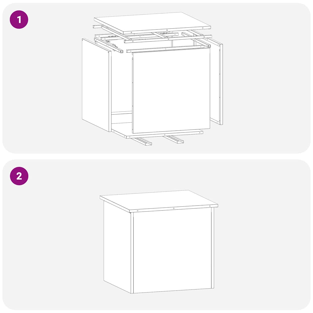 Cutie de depozitare exterioară Ruginit 55 x 50,5 x 50 cm Oțel GartenMobel Dekor