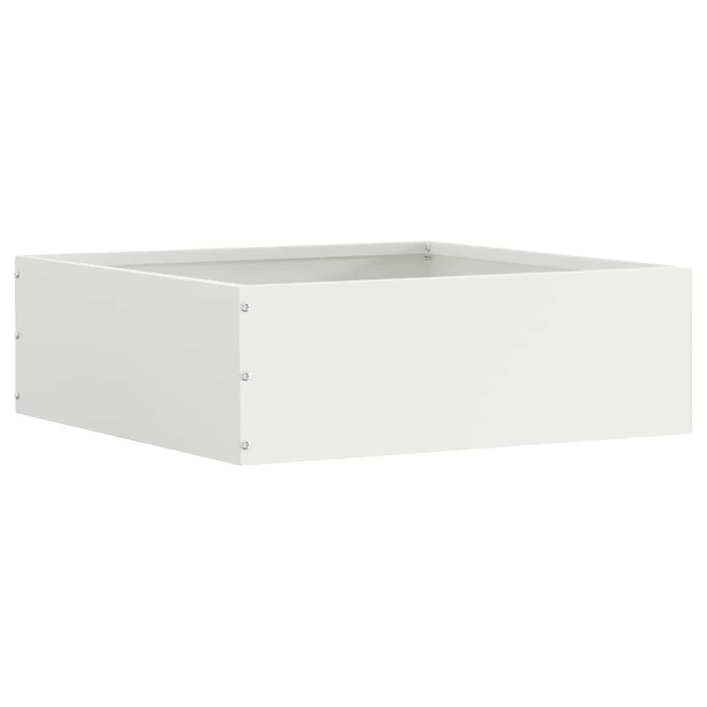 Margine pentru gazon 6 pcs Alb 40 x 40 x 13 cm Oțel GartenMobel Dekor