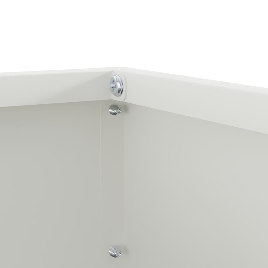 Margine pentru gazon 6 pcs Alb 40 x 40 x 13 cm Oțel GartenMobel Dekor