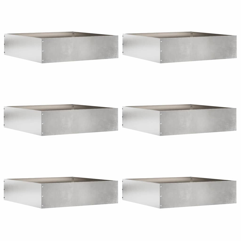 Margine pentru gazon 6 pcs Argintiu 50 x 50 x 13 cm GartenMobel Dekor