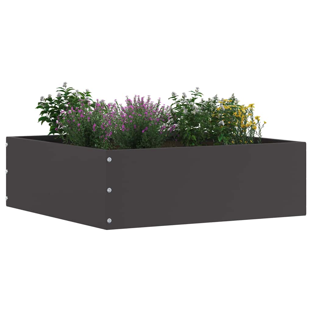Margine pentru gazon 6 pcs Negru 40 x 40 x 13 cm Oțel GartenMobel Dekor