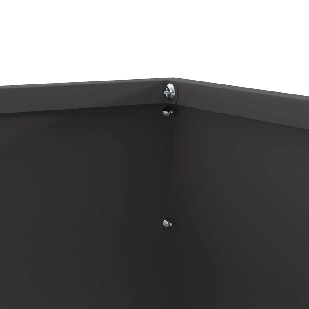 Margine pentru gazon 6 pcs Negru 50 x 50 x 13 cm Oțel GartenMobel Dekor