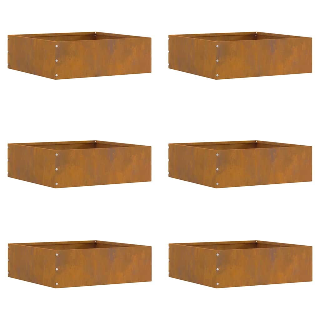 Margine pentru gazon 6 pcs Ruginit 40 x 40 x 13 cm GartenMobel Dekor