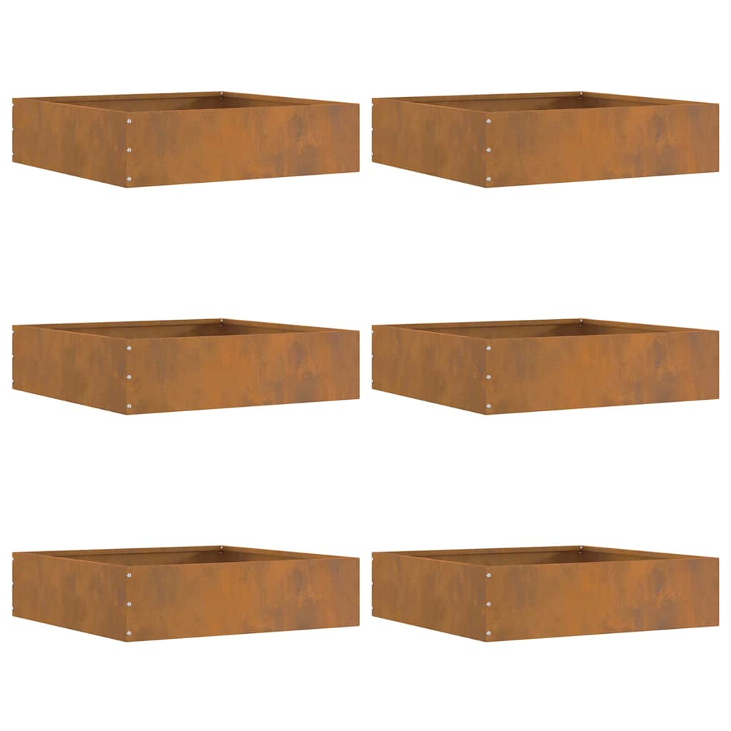 Margine pentru gazon 6 pcs Ruginit 50 x 50 x 13 cm GartenMobel Dekor