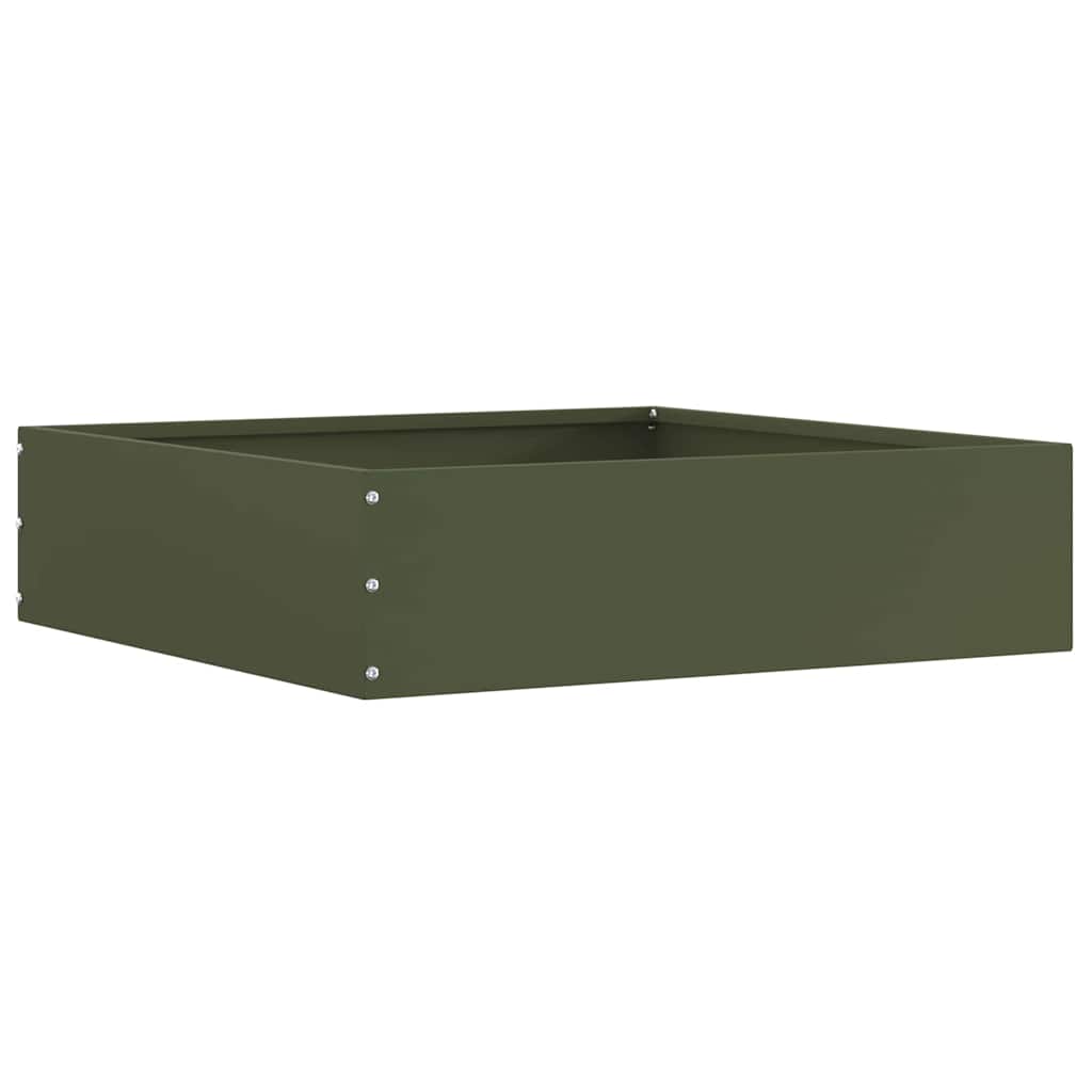 Margine pentru gazon 6 pcs Verde măsliniu 50 x 50 x 13 cm Oțel GartenMobel Dekor