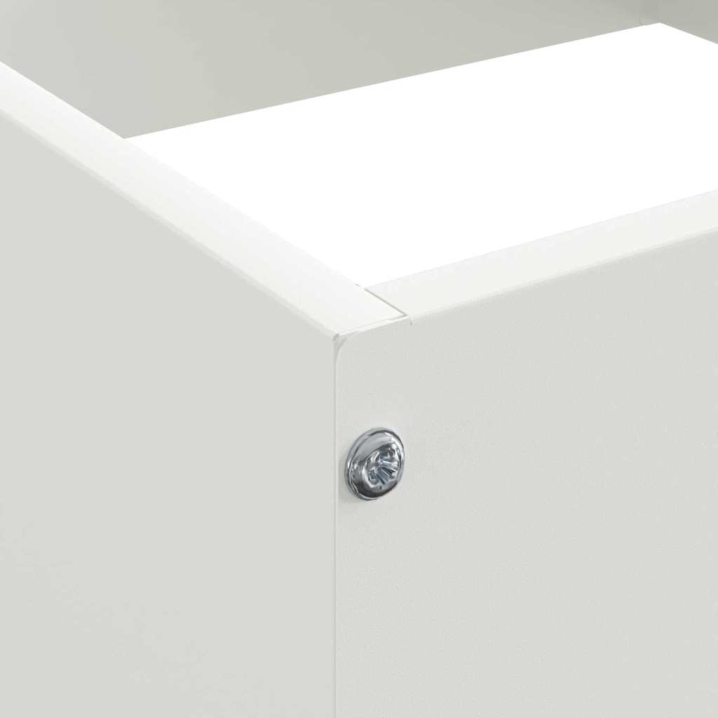 Margine pentru gazon Alb 40 x 40 x 13 cm Oțel GartenMobel Dekor