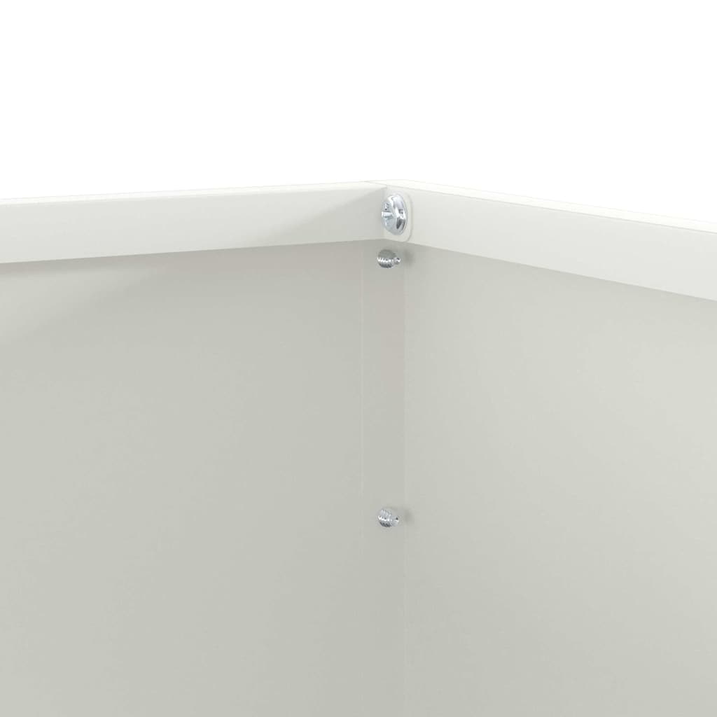 Margine pentru gazon Alb 50 x 50 x 13 cm Oțel GartenMobel Dekor