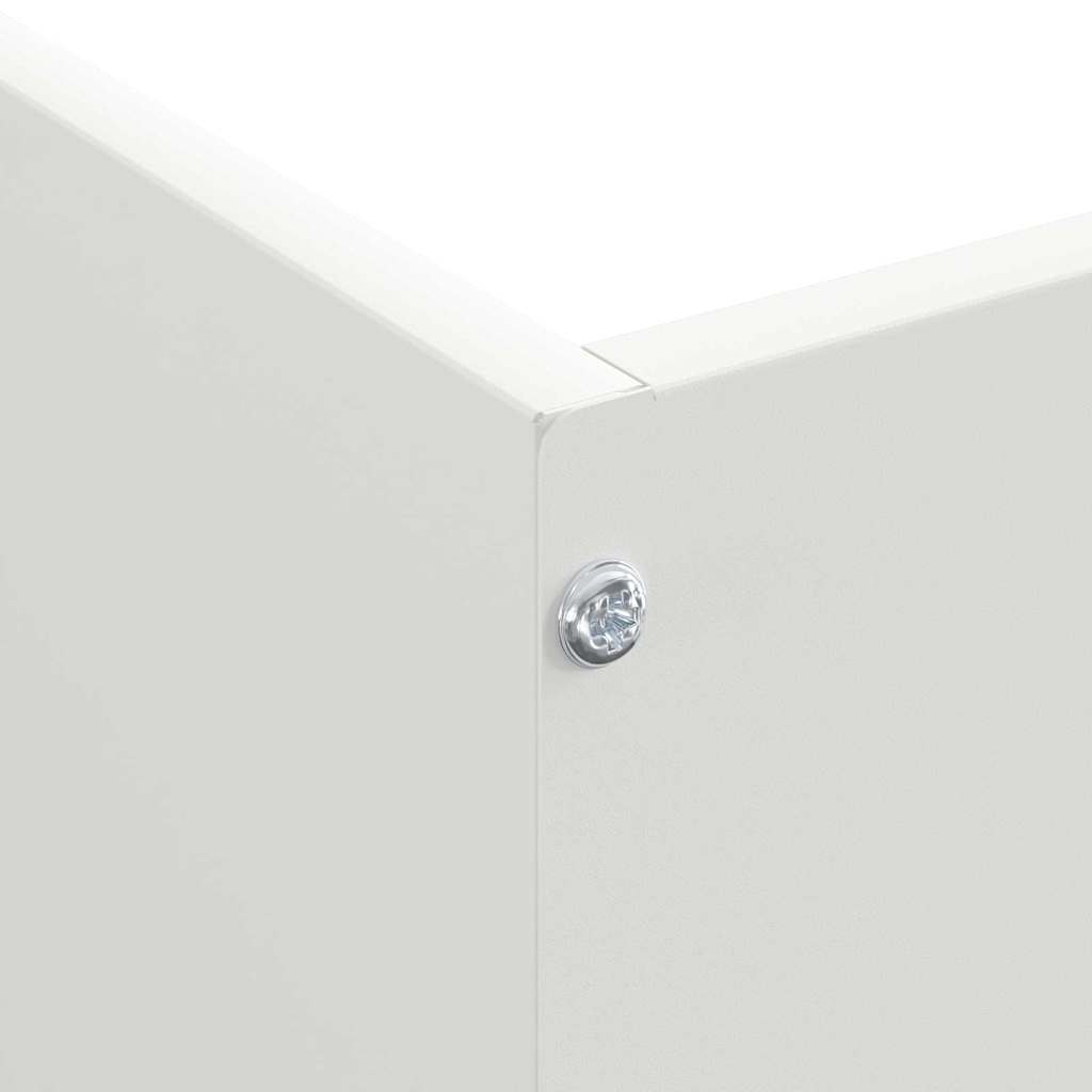 Margine pentru gazon Alb 50 x 50 x 13 cm Oțel GartenMobel Dekor