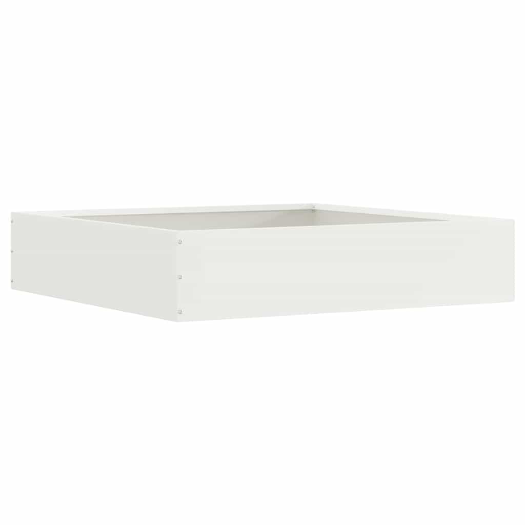 Margine pentru gazon Alb 60 x 60 x 13 cm Oțel GartenMobel Dekor