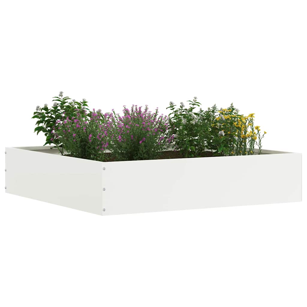 Margine pentru gazon Alb 60 x 60 x 13 cm Oțel GartenMobel Dekor