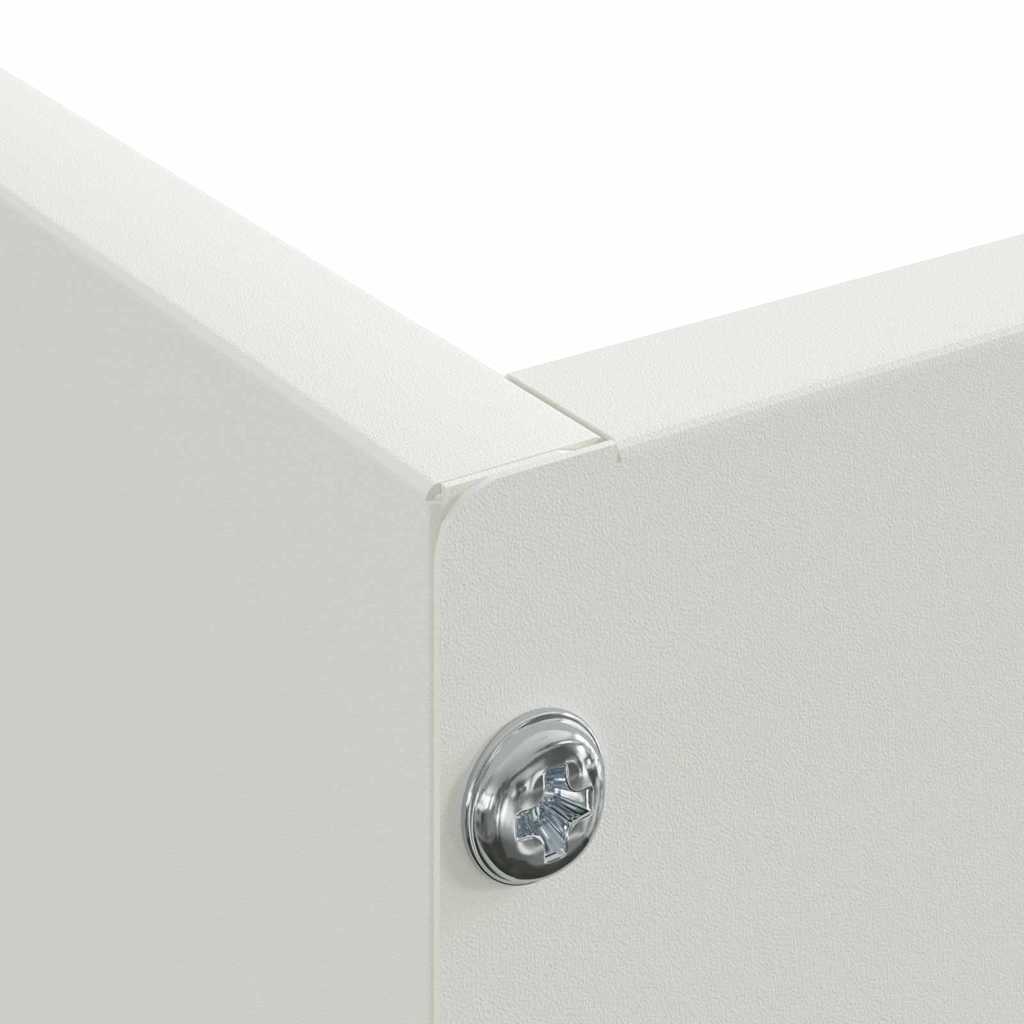 Margine pentru gazon Alb 60 x 60 x 13 cm Oțel GartenMobel Dekor