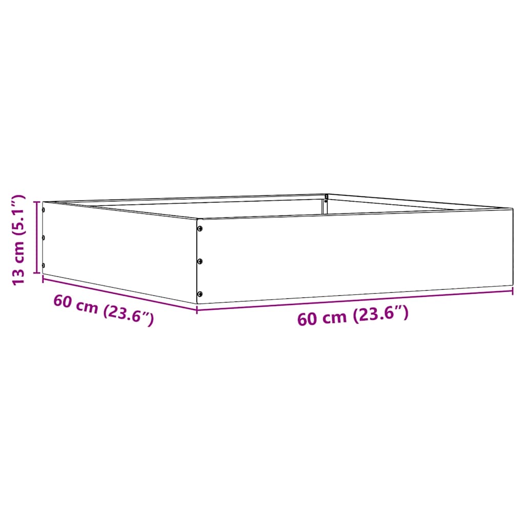 Margine pentru gazon Alb 60 x 60 x 13 cm Oțel GartenMobel Dekor