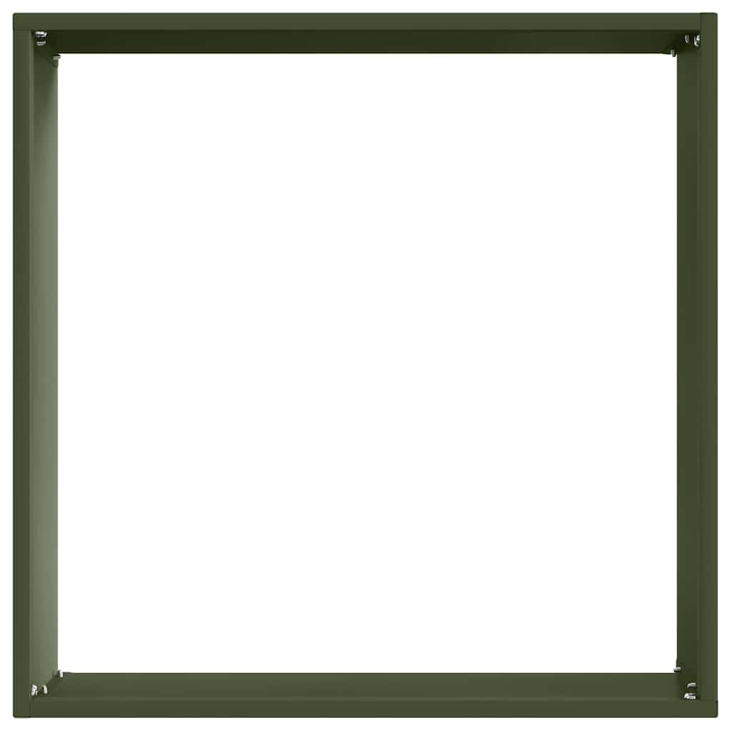 Margine pentru gazon Verde măsliniu 40 x 40 x 13 cm Oțel GartenMobel Dekor