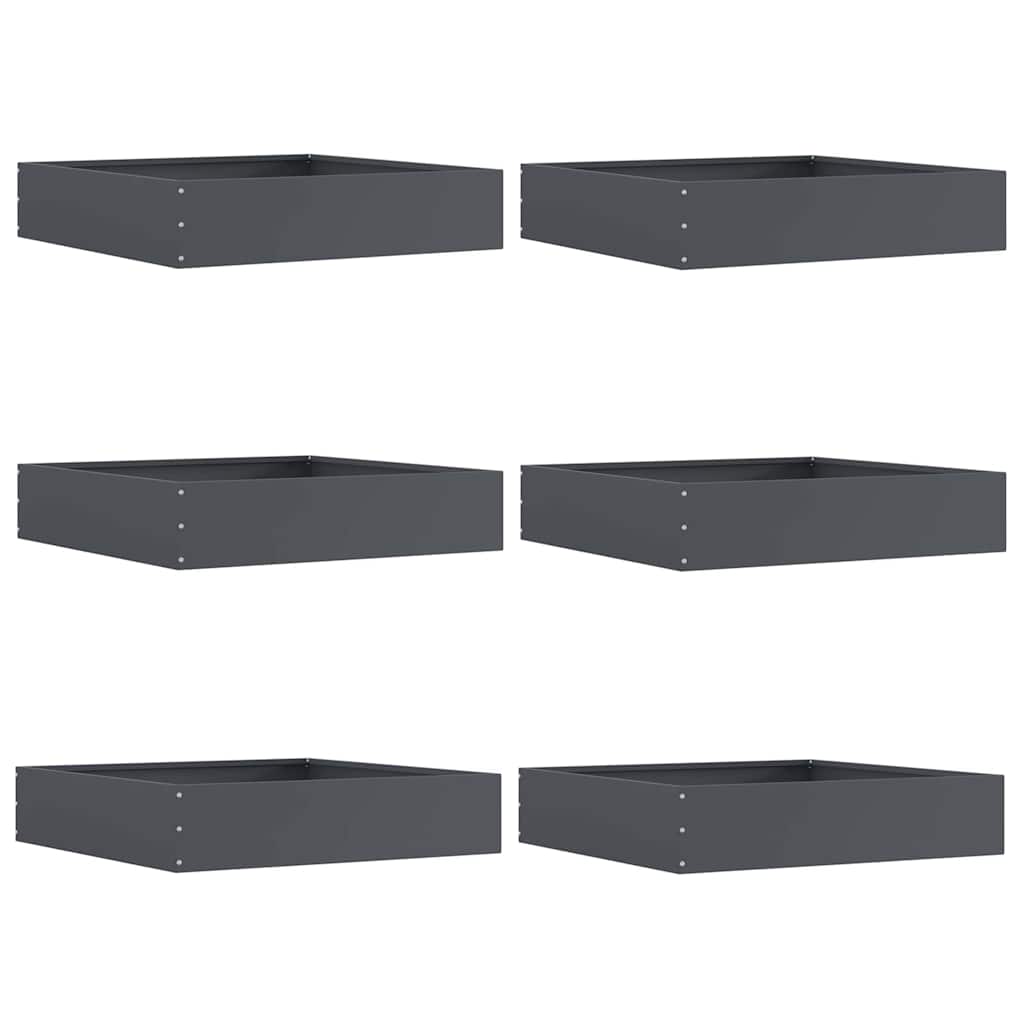 Margine pentru gazon 6 pcs Antracit 60 x 60 x 13 cm Oțel GartenMobel Dekor