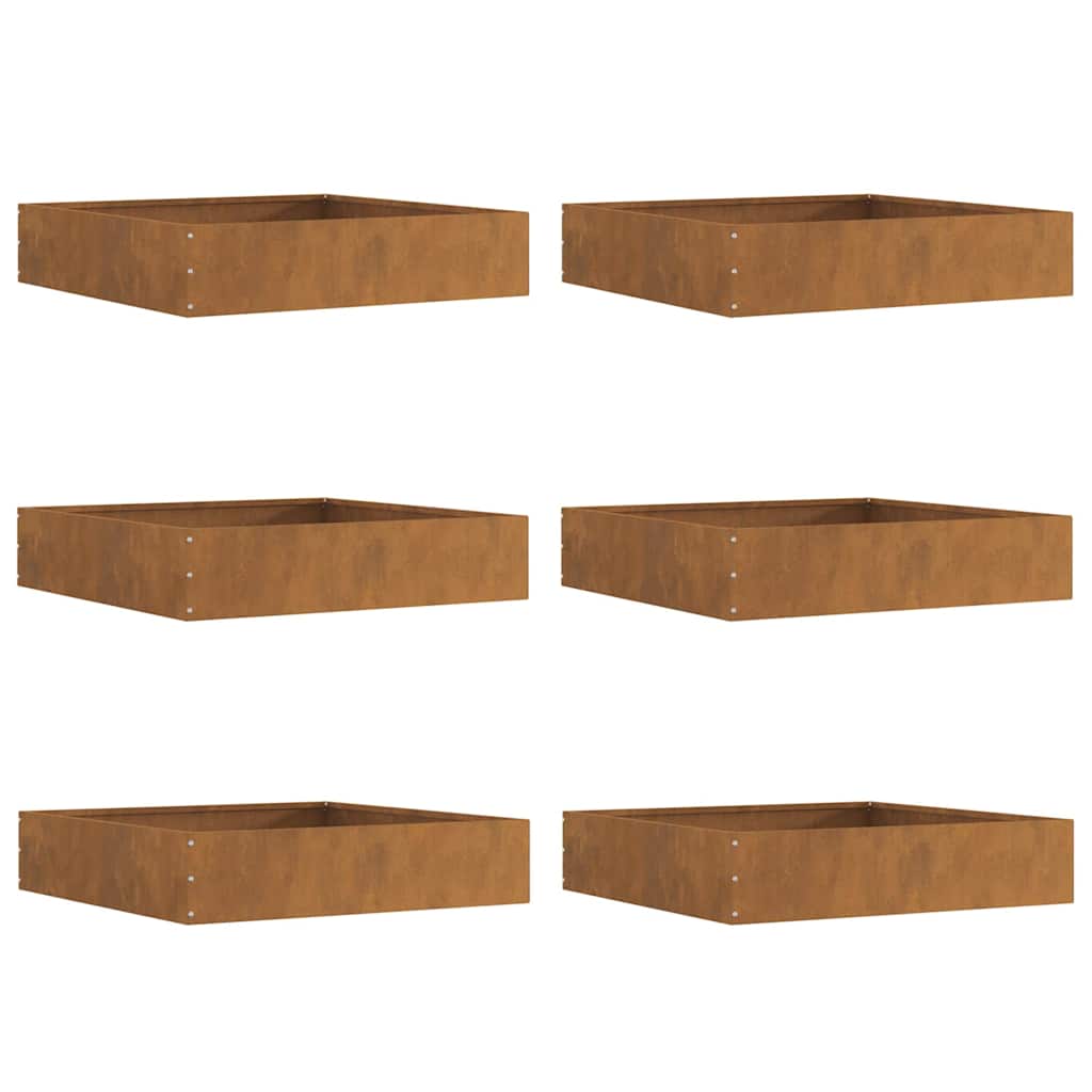 Margine pentru gazon 6 pcs Ruginit 60 x 60 x 13 cm GartenMobel Dekor