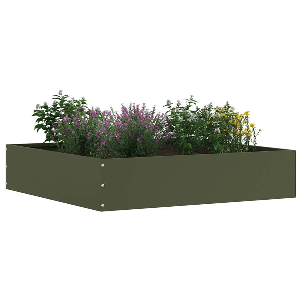 Margine pentru gazon 6 pcs Verde măsliniu 60 x 60 x 13 cm Oțel GartenMobel Dekor