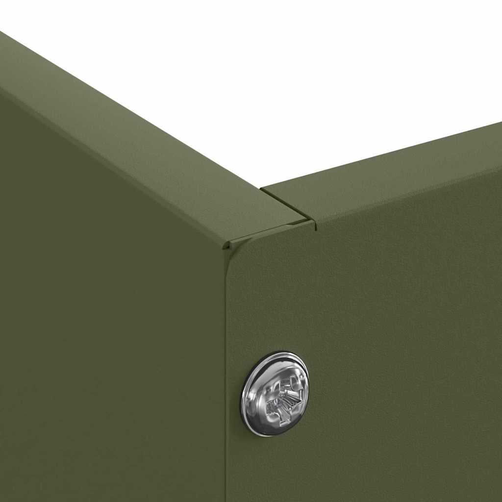 Margine pentru gazon 6 pcs Verde măsliniu 60 x 60 x 13 cm Oțel GartenMobel Dekor