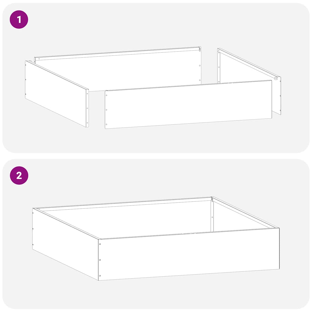 Margine pentru gazon Argintiu 60 x 60 x 13 cm Oțel Galvanizat GartenMobel Dekor