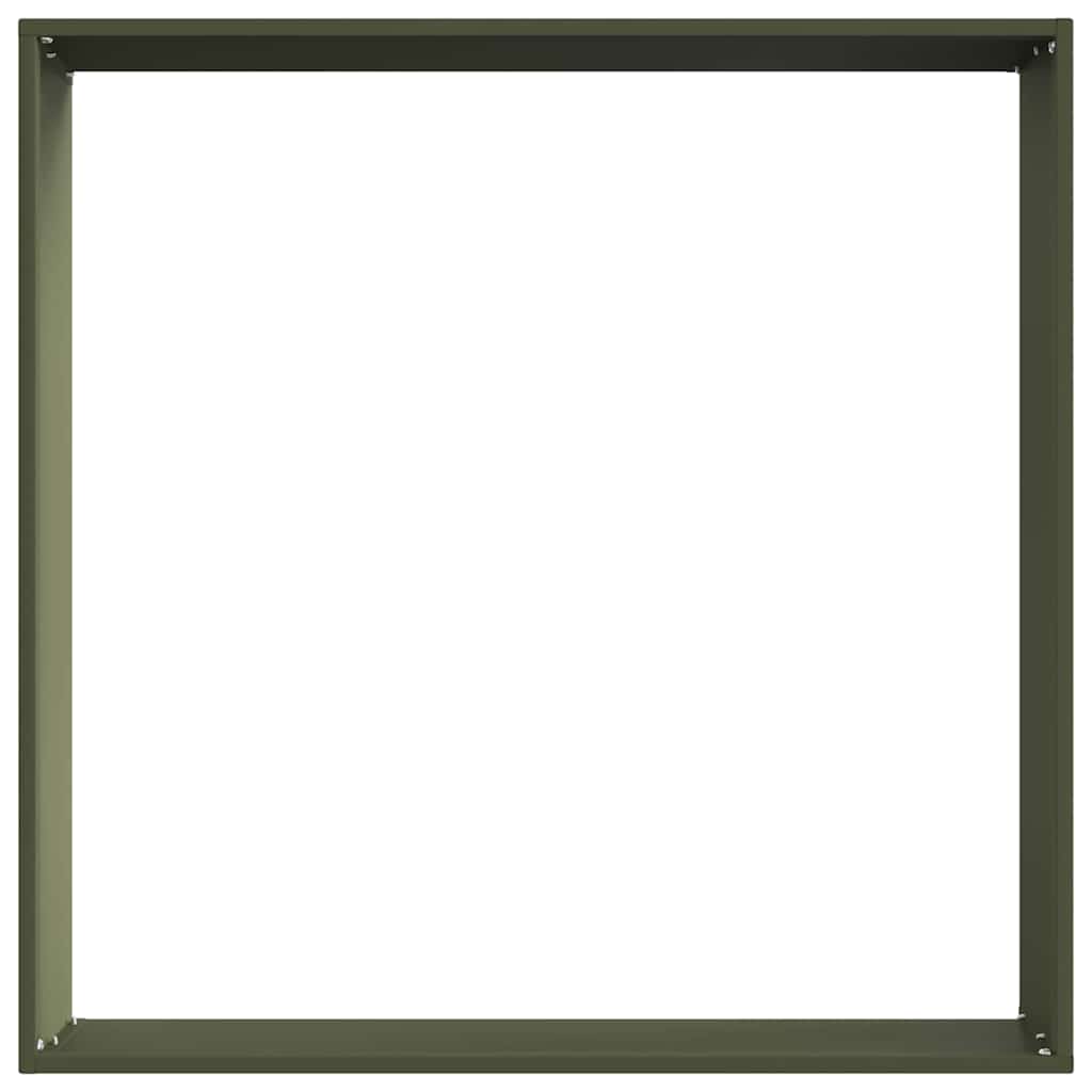 Margine pentru gazon Verde măsliniu 60 x 60 x 13 cm Oțel GartenMobel Dekor