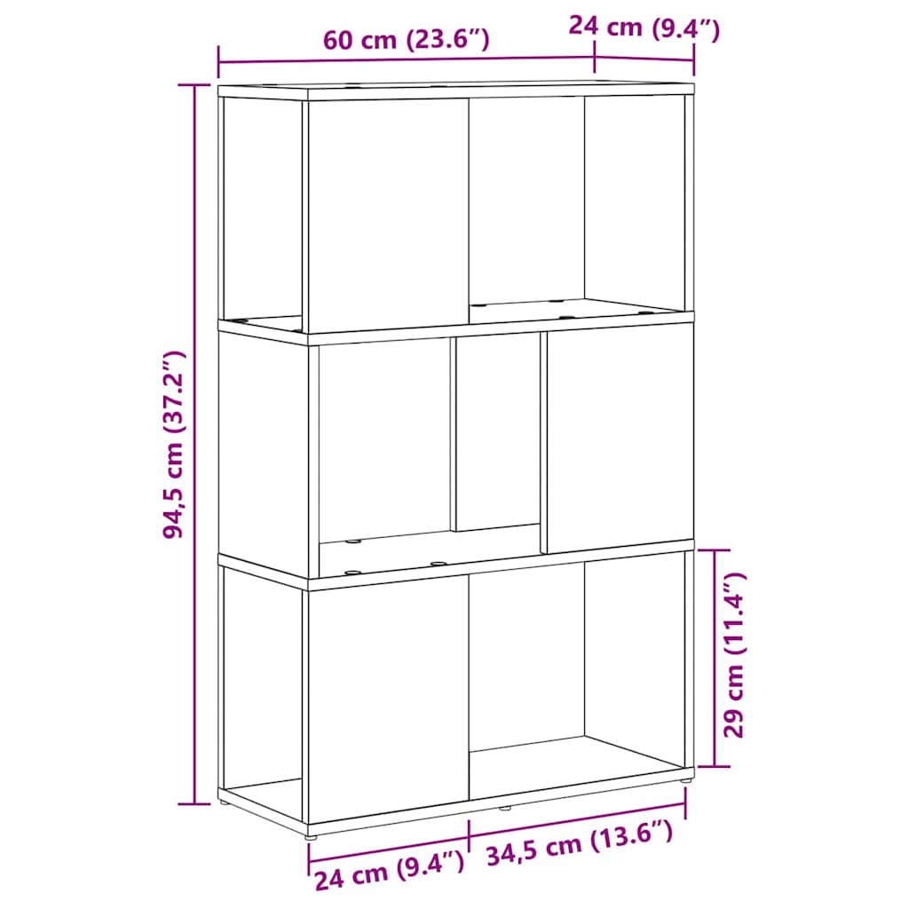 Set comodă TV Pe perete Negru 60 x 24 x 94,5 cm Lemn compozit GartenMobel Dekor