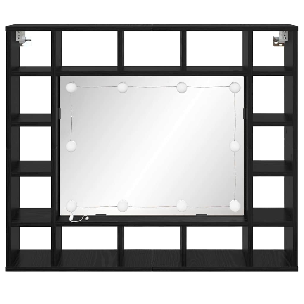 Dulap cu oglindă Stejar negru 91 x 15 x 76.5 cm Lemn compozit GartenMobel Dekor