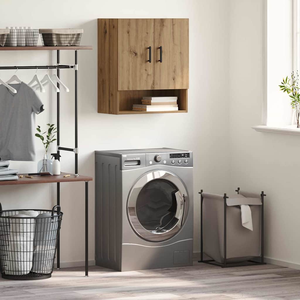 Dulap de perete stejar artizanal 60 x 31 x 70 cm Lemn compozit GartenMobel Dekor