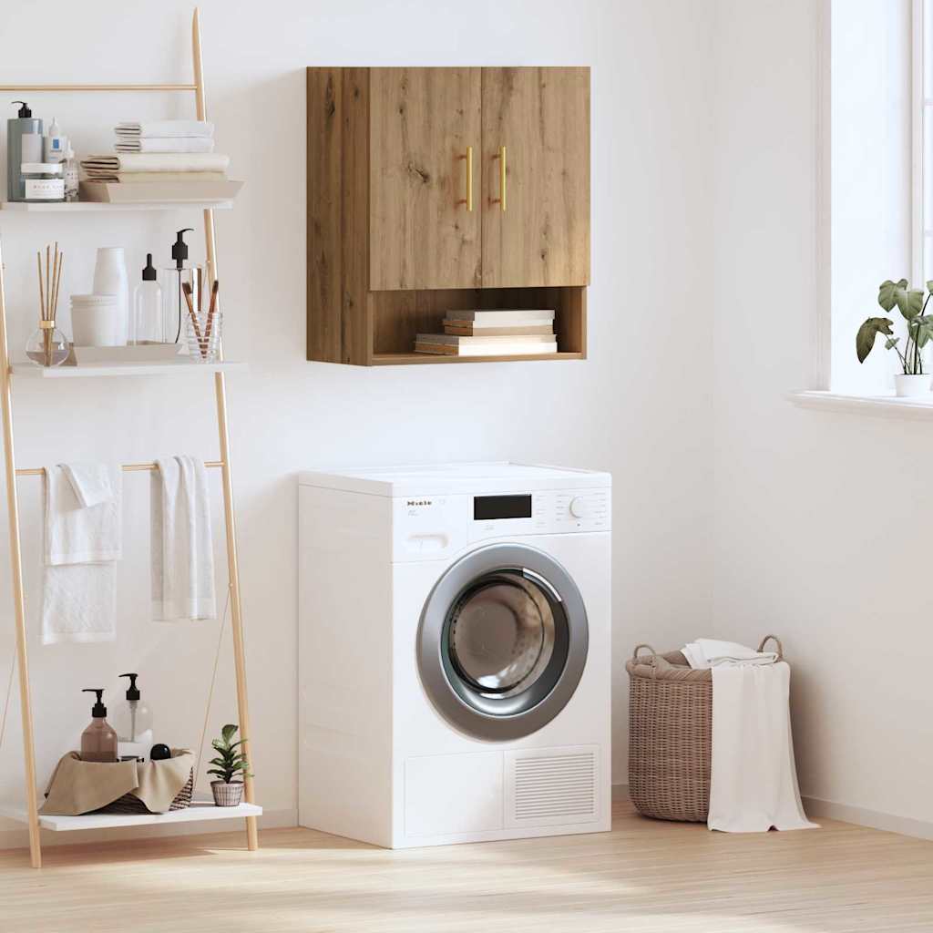 Dulap de perete stejar artizanal 60 x 31 x 70 cm Lemn compozit GartenMobel Dekor