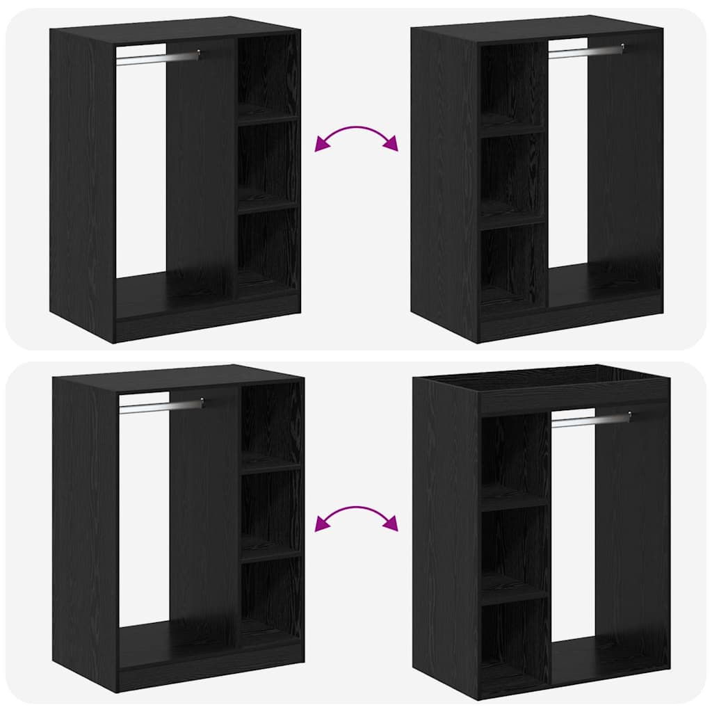 Dulap cu raft Stejar negru 77 x 48 x 102 cm Lemn compozit GartenMobel Dekor