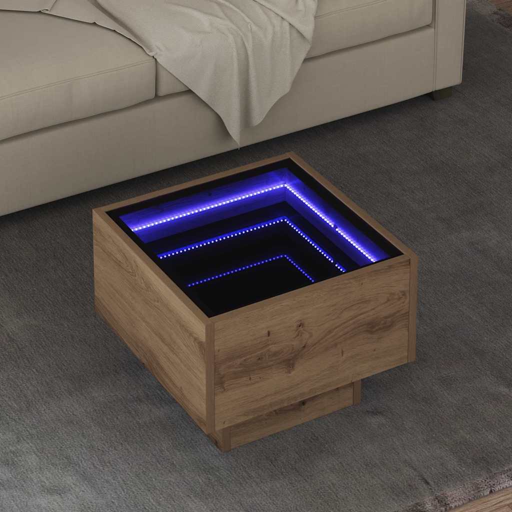 Masă de cafea stejar artizanal 40 x 40 x 30 cm Lemn compozit GartenMobel Dekor