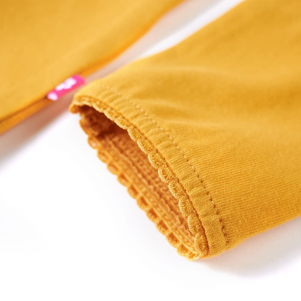 Tricou de copii cu mâneci lungi, ocru închis, 104 GartenMobel Dekor