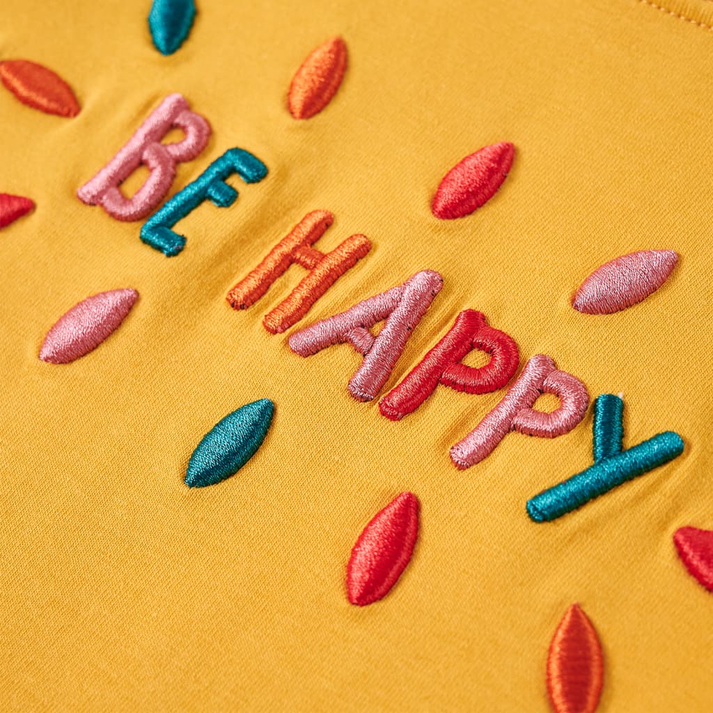 Tricou de copii cu mâneci lungi, ocru închis, 92 GartenMobel Dekor