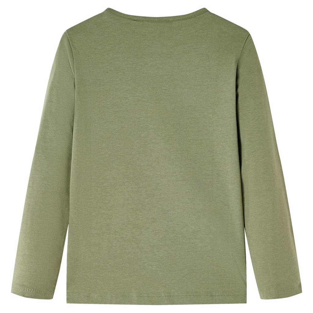 Tricou pentru copii cu mâneci lungi, kaki, 116 GartenMobel Dekor