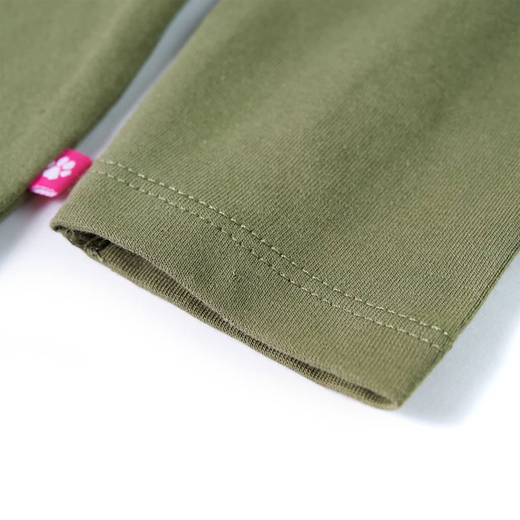 Tricou pentru copii cu mâneci lungi, kaki, 92 GartenMobel Dekor