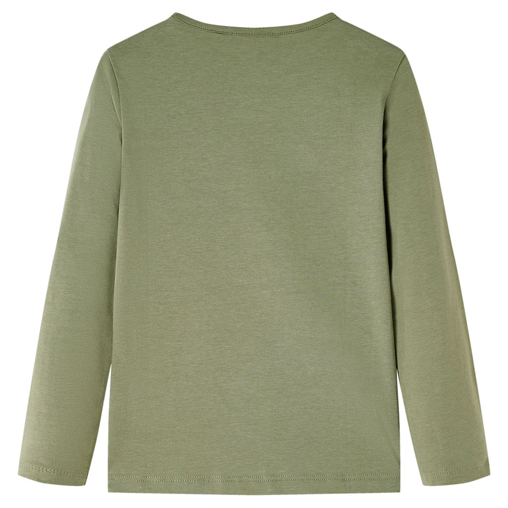 Tricou pentru copii cu mâneci lungi, kaki, 92 GartenMobel Dekor