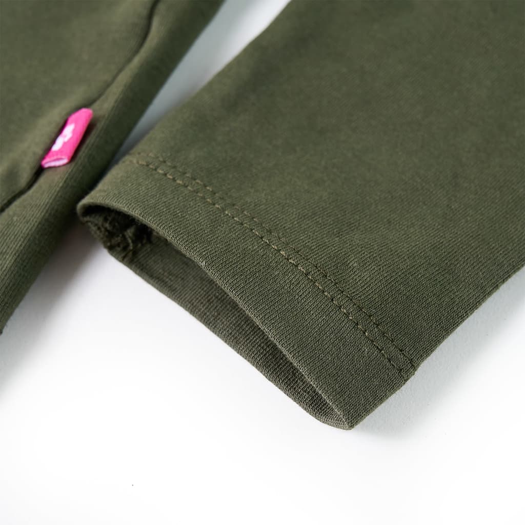 Tricou pentru copii cu mâneci lungi, kaki, 128 GartenMobel Dekor