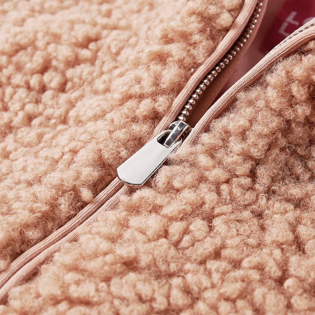 Jachetă cu glugă pentru copii, blană artificială, coniac, 104 GartenMobel Dekor