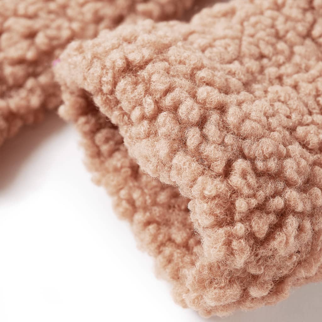 Jachetă cu glugă pentru copii, blană artificială, coniac, 104 GartenMobel Dekor