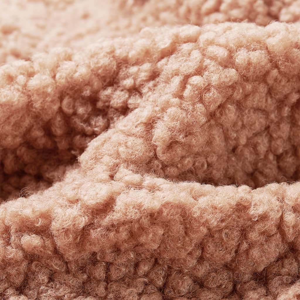 Jachetă cu glugă pentru copii, blană artificială, coniac, 116 GartenMobel Dekor