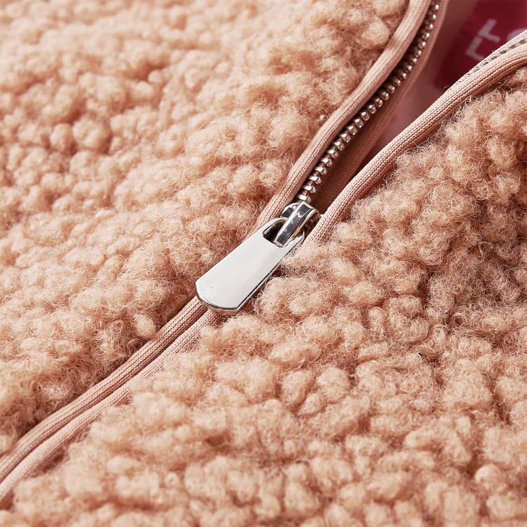 Jachetă cu glugă pentru copii, blană artificială, coniac, 116 GartenMobel Dekor