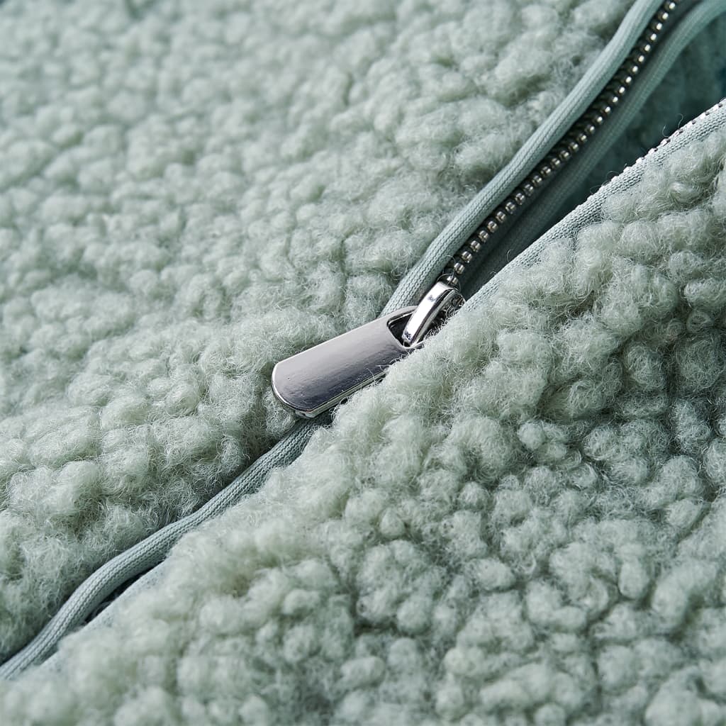 Jachetă cu glugă pentru copii blană artificială Teddy verde mentă 128 GartenMobel Dekor